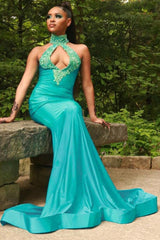 Halter Mermaid long Evening Dress party wear-showprettydress