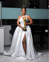 High Fashion One shoulder Keyhole Ball Gown Lace Wedding Dress-showprettydress