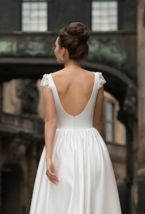 High neck White Knee-length Short Homecoming Dress for summer time-showprettydress