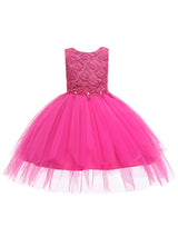 Jewel Neck Sleeveless Bows Formal Kids Pageant flower girl dresses-showprettydress
