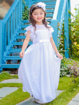 Jewel Neck Sleeveless Pleated Formal Kids Flower Girl Pageant Dress-showprettydress