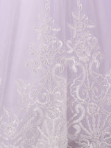 Jewel Neck Sleeveless Studded Formal flower girl dress-showprettydress
