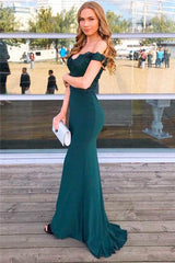Lace Mermaid Off-the-Shoulder Evening Proms Sheath Party Dresses-showprettydress