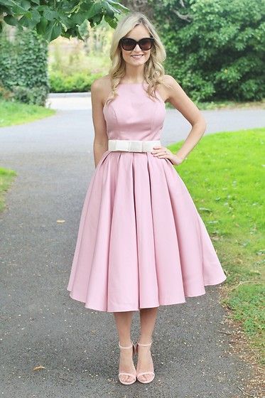 Light Pink Halter Sleeveless Summer Homecoming Dress with Belt-showprettydress