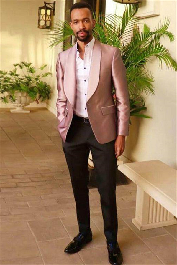 Light Pink Men Suits Designer Slim Fit Casual Tuxedo for Prom-showprettydress
