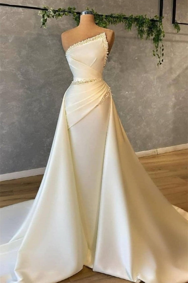 Long A-line Asymmetrical Beaded Open Back Sleeveless Prom Dress-showprettydress