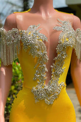 Long Mermaid Jewel Beading Applique Sleeveless Open Back Prom Dress-showprettydress