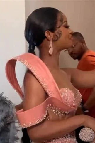 Long Mermaid Jewel One Shoulder Sleeveless Appliques Lace Sequined Prom Dress-showprettydress