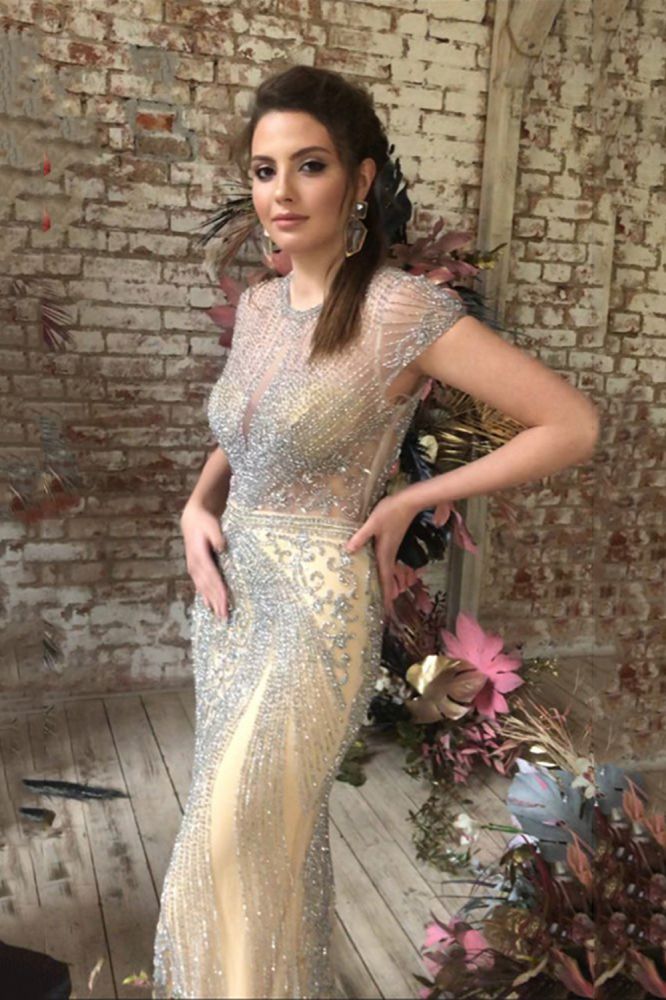 Luxurious Mermaid Halter Rhinestones Prom Party Gowns with Tassel Sparkle Formal Evening Dresses-showprettydress