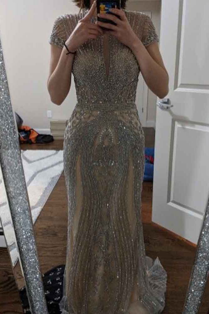 Luxurious Mermaid Halter Rhinestones Prom Party Gowns with Tassel Sparkle Formal Evening Dresses-showprettydress