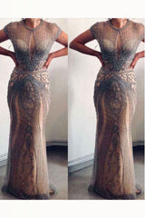 Luxurious Mermaid Halter Rhinestones Prom Party Gowns with Tassel Sparkle Formal Evening Dresses-showprettydress