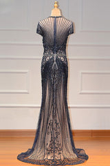 Luxurious Mermaid Halter Rhinestones Prom Party Gowns with Tassel Sparkle Formal Evening Dresses-showprettydress