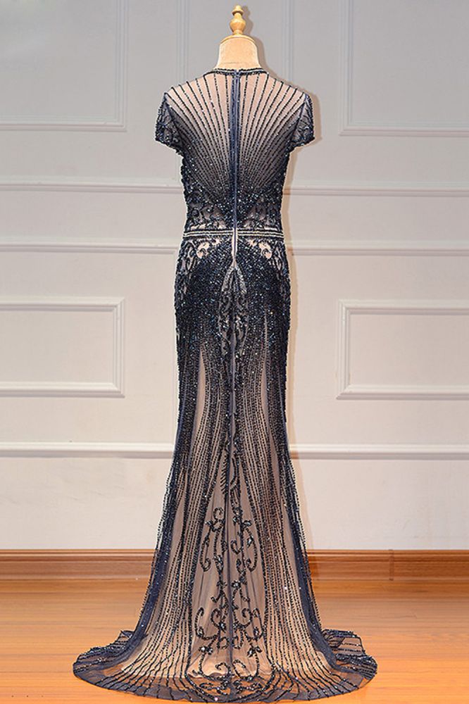 Luxurious Mermaid Halter Rhinestones Prom Party Gowns with Tassel Sparkle Formal Evening Dresses-showprettydress