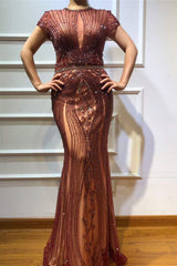 Luxurious Mermaid Halter Rhinestones Prom Party Gowns with Tassel Sparkle Formal Evening Dresses-showprettydress