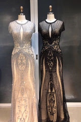 Luxurious Mermaid Halter Rhinestones Prom Party Gowns with Tassel Sparkle Formal Evening Dresses-showprettydress