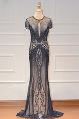 Luxurious Mermaid Halter Rhinestones Prom Party Gowns with Tassel Sparkle Formal Evening Dresses-showprettydress