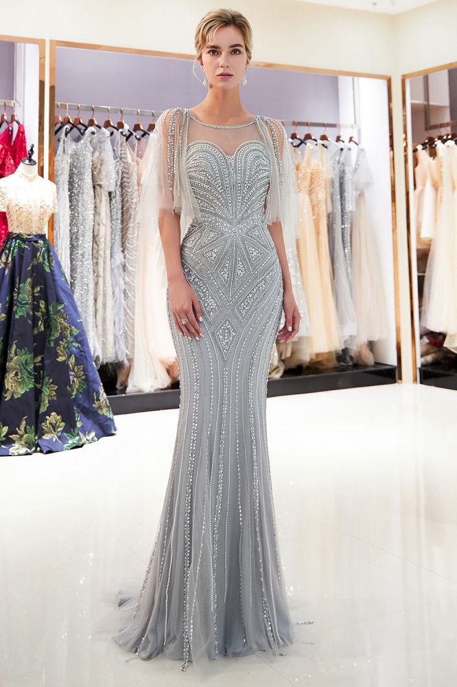 MAXINE Mermaid Sweetheart Illusion Neckline Sequins Beading Evening Dresses-showprettydress
