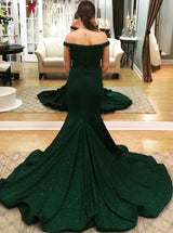 Mermaid Off-the-shoulder Sweetheart Floor Length Star Evening Dress-showprettydress