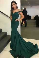 Mermaid Off-the-shoulder Sweetheart Floor Length Star Evening Dress-showprettydress