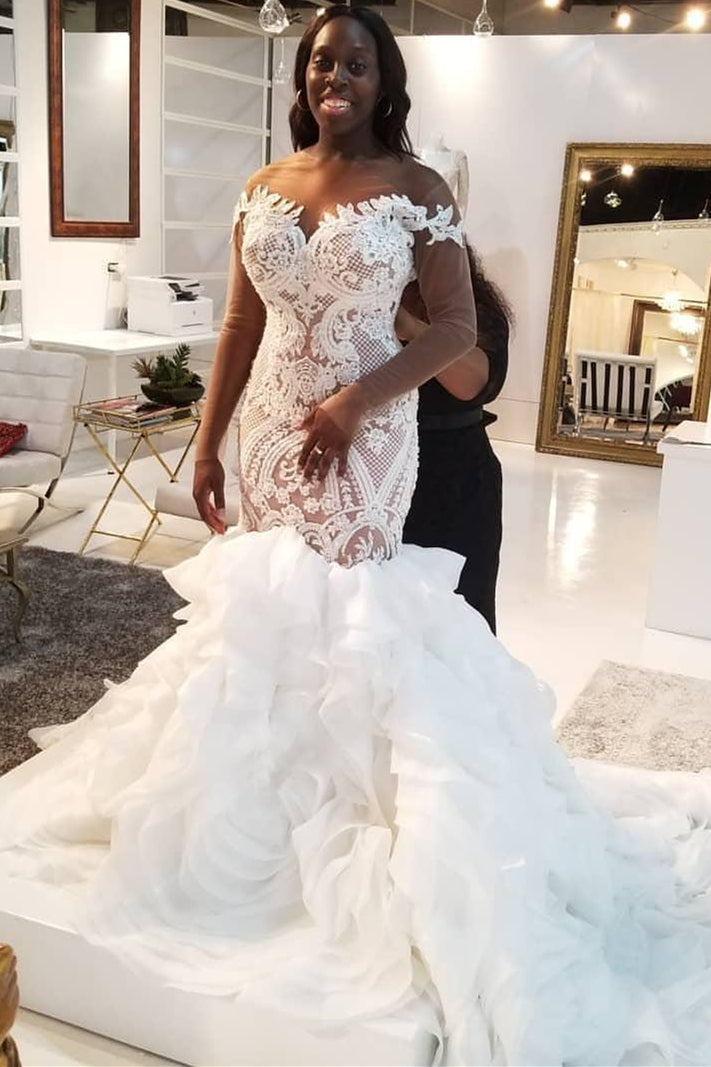 simple long sleeve wedding dress