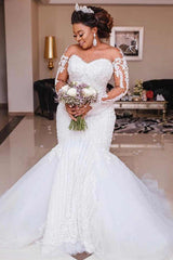 Mermaid Sweetheart Short Train Long Sleeves Backless Organza Applique Wedding Dress-showprettydress