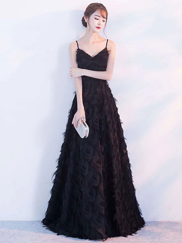 Modern Evening Dresses Blush Pink Long Halter Feathers Sleeveless Floor Length Graduation Dress wedding guest dress-showprettydress