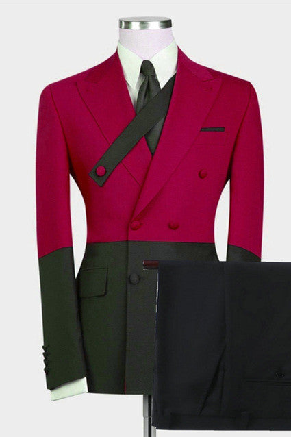 Modern Red Bespoke Slim Fit Men Suits for Prom-showprettydress