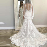 Modern Sleeveless Column Lace Wedding Dress Online-showprettydress