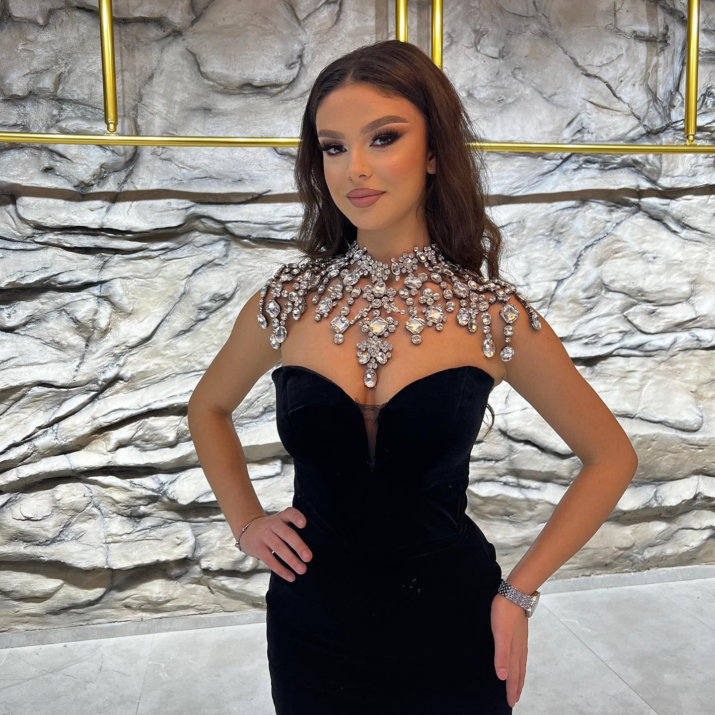 New Arrival Black Ankle-Length V-Neck Sleeveless Mermaid Formal Prom Dresses-showprettydress
