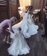 Off The Shoulder Appliques Luxurious Wedding Dresses Princess Ball Gown Modern Bride Dress-showprettydress
