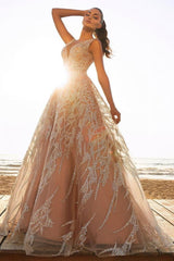 Off the Shoulder Sequins Aline Wedding Gown-showprettydress