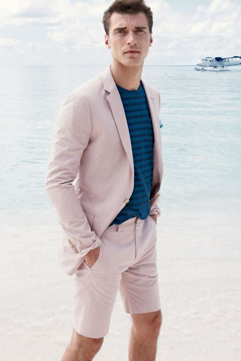 Pink Designer Simple Notched Lapel Men Suits-showprettydress