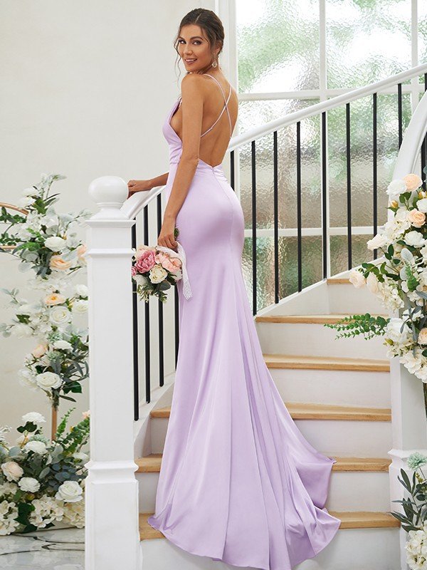 Pretty Square Sleeveless Bridesmaid Dresses-Showprettydress