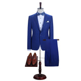 Royal Blue One Button Notched Lapel Men Suits for Prom-showprettydress