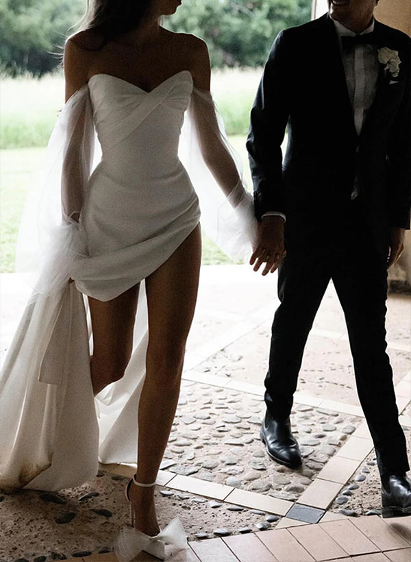 Satin Wedding Dress for Summer Beach Church Resort-Showprettydress