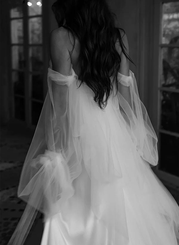 Satin Wedding Dress for Summer Beach Church Resort-Showprettydress