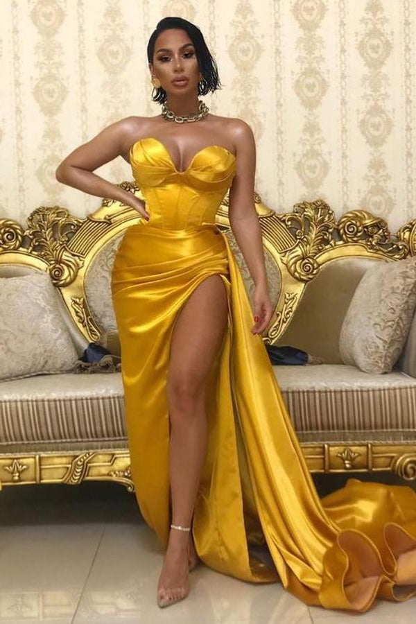 Sexy Long Mermaid Sweetheart Prom Dress With Split-showprettydress