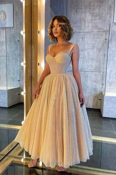 A-line Strapless Sweetheart Sequins Sleeveless Long Applique High Split Prom Dresses main image 0