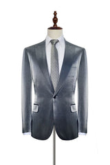 Shiny Silver Marriage Suits Glittering Peak Lapel Suits for Men-showprettydress