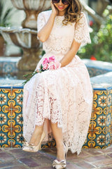Short Sleeves Princess Ankle-length Summer Homecoming Dresses-showprettydress