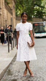 Short sleeves White Knee-length White Homecoming Dress for Sale-showprettydress