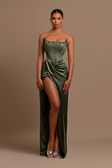 Showprettydess Attractive Green Sleeveless Mermaid Prom Dress with Split-showprettydress