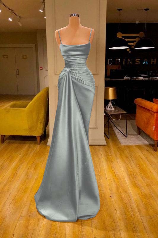 Showprettydess Cabernet Spaghetti-Strap Mermaid Prom Dress with Ruffles-showprettydress