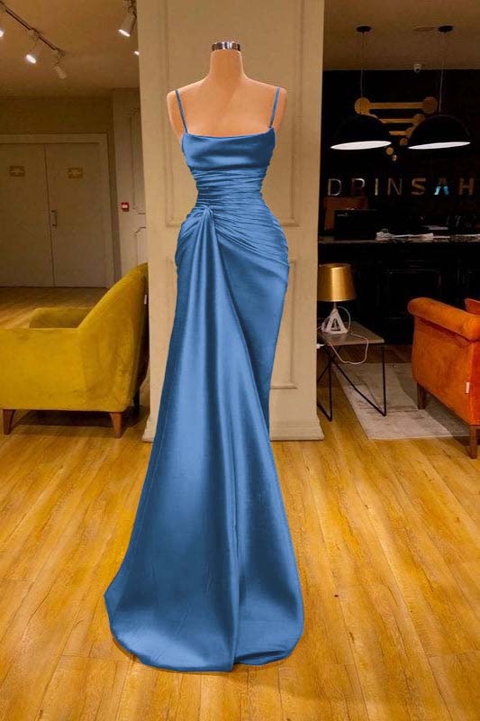 Showprettydess Cabernet Spaghetti-Strap Mermaid Prom Dress with Ruffles-showprettydress