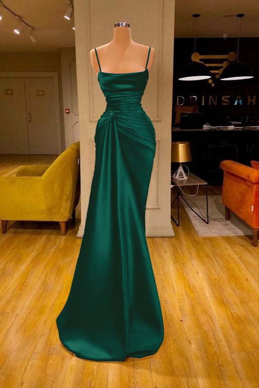 Showprettydess Cabernet Spaghetti-Strap Mermaid Prom Dress with Ruffles-showprettydress