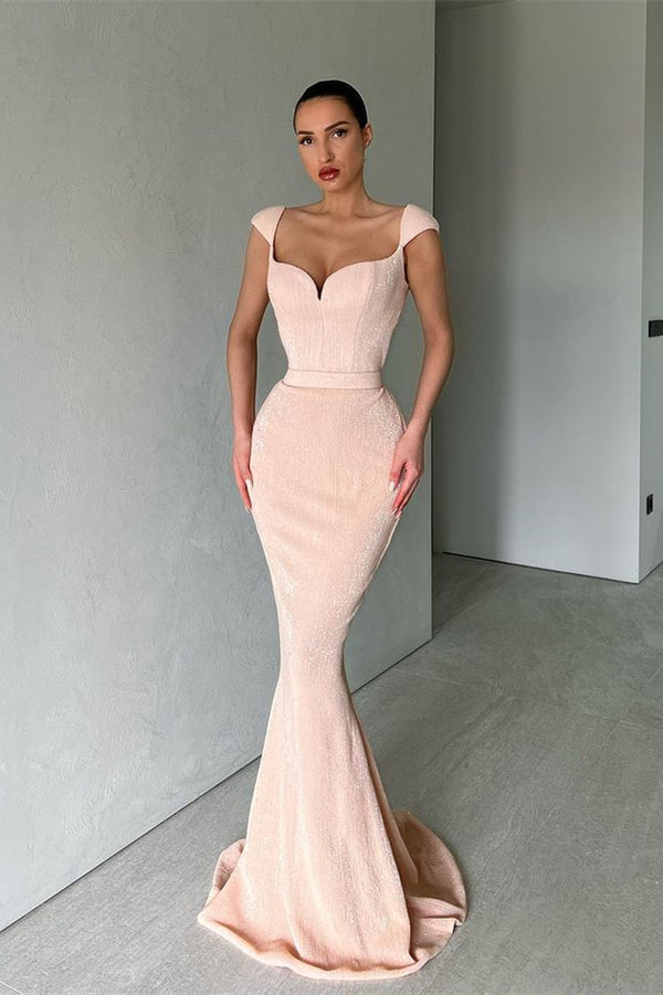 Showprettydess Cap Sleeves Long Mermaid Sequined Prom Dress-showprettydress