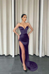 Showprettydess Dark Green Sweetheart Mermaid Prom Dress with Split-showprettydress