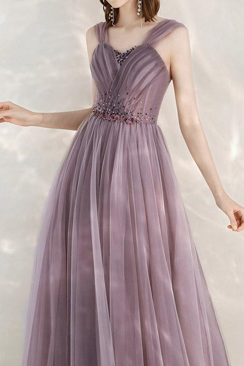 Showprettydess Elegant Infinity Tulle Long Prom Dress with Sweetheart & Sequins-showprettydress