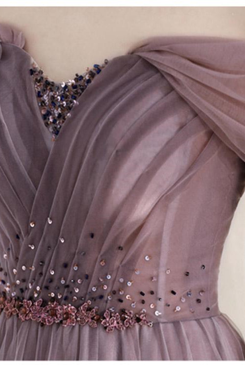 Showprettydess Elegant Infinity Tulle Long Prom Dress with Sweetheart & Sequins-showprettydress