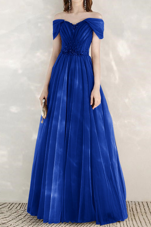 Showprettydess Elegant Infinity Tulle Long Prom Dress with Sweetheart & Sequins-showprettydress